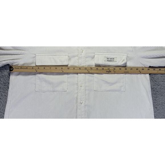My Mum Made It Medium White Button Down Long Sleeve Textured Comfy Logo - Picture 5 of 11
